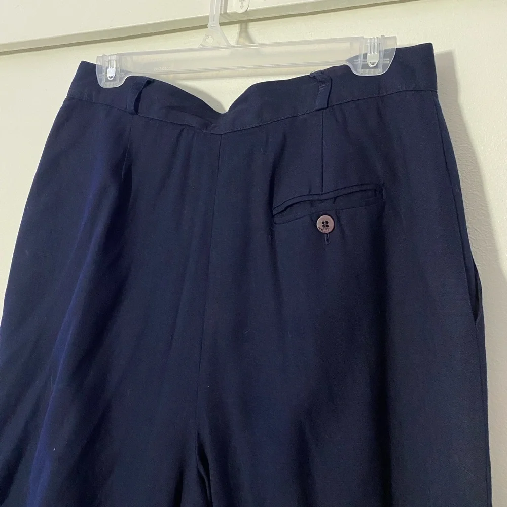 Jones New York Size 14 Navy High Waisted Vintage Baggy Bermuda Shorts